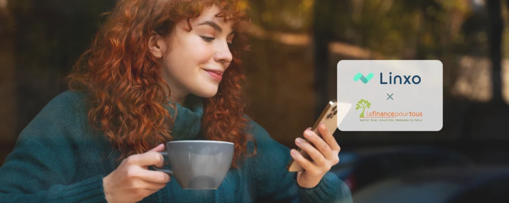 visuel d'une femme qui gère son budget avec Linxo pour éviter les dépenses inuties
